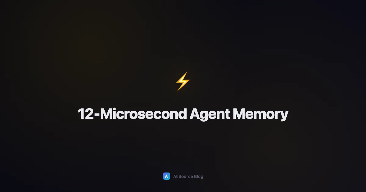 12μs Agent Memory: How We Got There