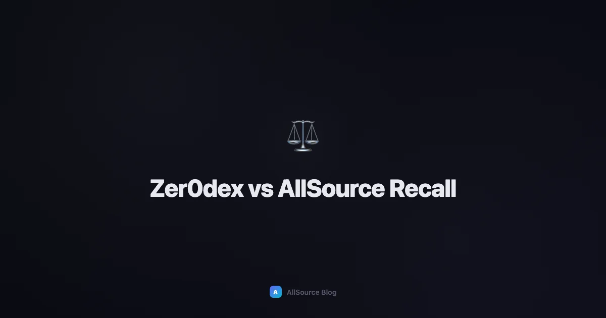 zer0dex vs AllSource: What Agent Memory Actually Needs